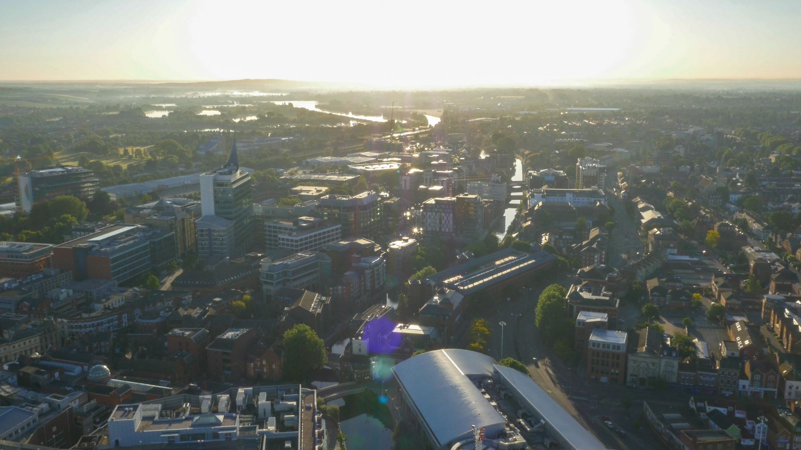 Aerial shot of Reading